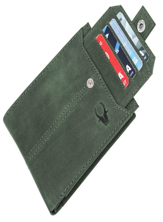 WildHorn Leather RFID Protected Leather Wallet Men, Green Hunter - Image 3